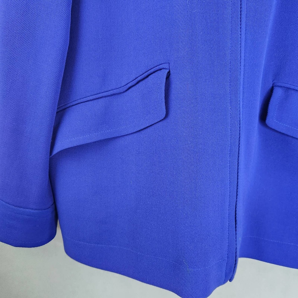 Linda Allard Ellen Tracy Skirt Suit Zip Front Blazer Jacket Blue Size 8 - Picture 3 of 11